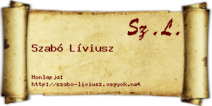 Szabó Líviusz névjegykártya