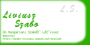 liviusz szabo business card